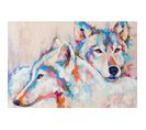 Tableau Sur Toile Peinture De Loups 30x45 Cm