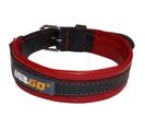 Collier En Cuir Souple Taille M 34-43 Cm Noir Et Rouge Pour Chien - 819065