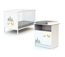 Chambre Bébé Lit Et Commode à Langer En Bois Renard Blanc