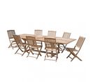 Harris - Salon De Jardin En Bois Teck 10/12 Pers. - 1 Table Rectangulaire Extensible 200/300*120cm