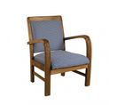 Eris - Fauteuil Bois Teck Tissu Bleu Scandi