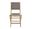 Harris - Ensemble De 2 Chaises De Jardin Pliantes En Bois Teck Et Textilène Couleur Taupe