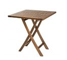 Hanna - Table De Jardin 2 Personnes - Carrée Pliante 70x70cm En Bois Teck Huilé