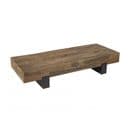 Leonce - Table Basse Marron Rectangulaire Poutres Bois Massif