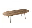 Alida - Table Basse Marron Ovale Teck Recyclé Pieds Métal