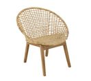 Alida - Fauteuil Beige Dossier Arrondi Assise En Abaca Tressé