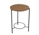 Alida - Table D'appoint Ronde 3 Pieds En Métal Noir