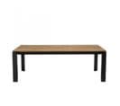 Madison - Table à Manger Rectangulaire Extensible 220/320cm Bois Teck Recyclé Pieds Métal Noir