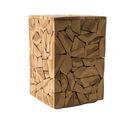 Suzy - Table D'appoint Marron Carrée 30x30cm Mosaïque Bois Teck