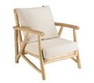 Will - Fauteuil Madura En Branches De Teck Naturel Coussins Blancs