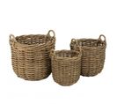 Kally - Set De 3 Paniers De Rangement Ronds En Rotin Naturel