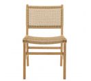 Valeria - Lot De 2 Chaises Jardin Teck Naturel Rotin Synthétique Beige