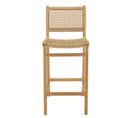 Valeria - Lot De 2 Tabourets Bar De Jardin Teck Rotin Synthétique Beige