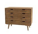 Andrew - Commode Scandi Bois Marron 4 Tiroirs Sapin