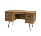 Andrew - Bureau Scandi Bois Marron 6 Tiroirs Sapin