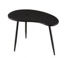 James - Table D'appoint Ovoïde Plateau Texturé Noir Mat Pieds Fer Noir