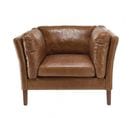 Gaston - Fauteuil Marron Milano Vintage Cuir 1 Place Pieds Bois