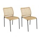 Vianney - Lot De 2 Chaises De Jardin En Cordage Tressé Beige