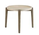 Hans - Table D'appoint Ronde 50x50cm Plateau Béton Beige Pieds Acacia