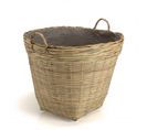 Hans - Pot De Fleur Rond 60x60cm En Bambou Naturel Avec Anses