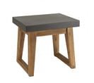 Hans - Table D'appoint Rect. 50x40cm Effet Béton Foncé Pieds Trapèze