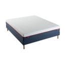 Ensemble Matelas Mousse Mi-ferme + Sommier L'incontournable 140x190 Cm Blanc, Bleu Foncé