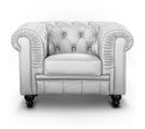 Fauteuil Design "chesterfield" 110cm Argent