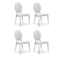 Lot De 4 Chaises Médaillon "tatianna" 90cm Blanc