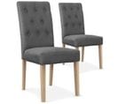 Lot De 2 Chaises Design Tissu "legacy" 99cm Gris Clair et Noir