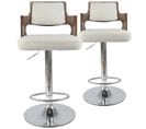 Lot De 2 Chaises De Bar "paddington" 110cm Noisette et Blanc