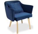 Fauteuil Scandinave En Tissu "delante" 67cm Bleu