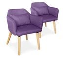 Lot De 2 Fauteuils Scandinave En Tissu "delante" 67cm Violet