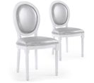 Lot De 2 Chaises Médaillon "versailles" 96cm Argent