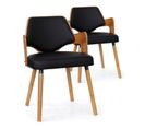 Lot De 2 Chaises Design "aley" 72cm Noir et Naturel