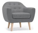 Fauteuil Scandinave Tissu "lopy" 78cm Gris