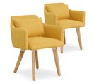 Lot De 2 Fauteuils Scandinave "alan" 70cm Jaune