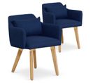 Lot De 2 Fauteuils Scandinave "alan" 70cm Bleu