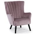 Fauteuil Scandinave Velours "velvet" 94cm Rose