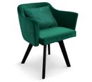 Fauteuil Scandinave En Velours "delante" 67cm Vert