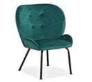 Fauteuil Design En Velours "giovanni" 86cm Vert