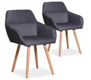 Lot De 2 Fauteuils Scandinaves "dorcy" 82cm Gris Foncé