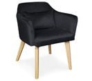 Fauteuil Scandinave Velours "scanda" 70cm Noir