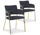 Lot De 2 Fauteuils En Velours "geko" 75cm Noir