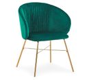 Chaise Design En Velours "kanye" 80cm Vert