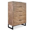 Commode 5 Tiroirs Design "bolta" 115cm Naturel