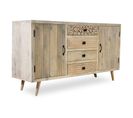 Buffet 4 Tiroirs et 2 Portes Bois "kan" 140cm Naturel