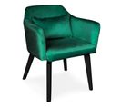 Fauteuil Scandinave En Velours "nari" 70cm Vert