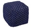 Pouf Tissu Imprimé "belgia" 40cm Bleu