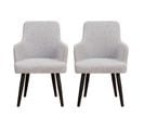 Lot De 2 Fauteuils Design "gitega" 84cm Gris Clair