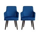 Lot De 2 Fauteuils En Velours "gitega" 84cm Bleu